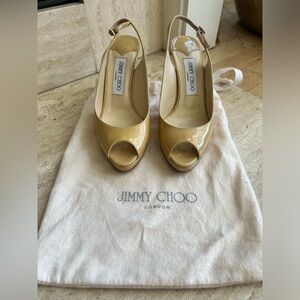 Jimmy Choo Peep Toe Heels - Nude